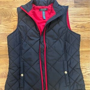 Ralph Lauren Black Vest with Red Interior